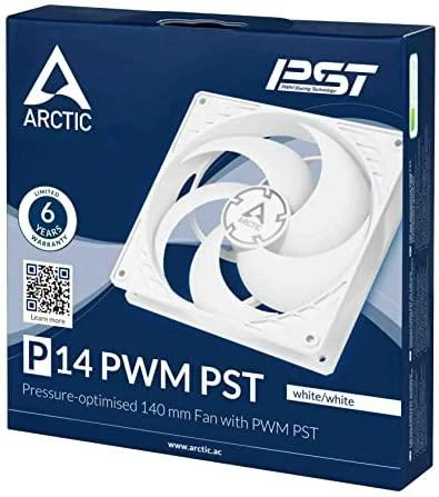 ARCTIC P14 PWM korpuso ventiliatorius, 4-pin, 140mm, baltas