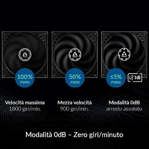 ARCTIC P14 SLIM PWM PST korpuso ventiliatorius, 4-pin, 140mm, siauras, juodas