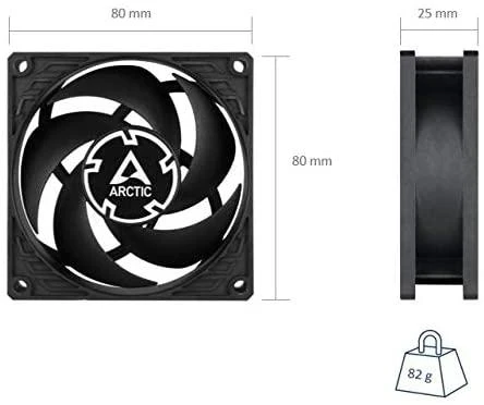 Arctic Cooling ARCTIC P8 Silent Kompiuterio korpusui Ventiliatorius 8 cm Juoda