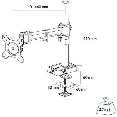 Laikiklis ARCTIC Z1 (Gen 3) 124,5 cm (49") Juoda