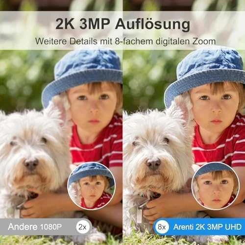„Arenti“ ‚Arenti‘ GO2T-SP2 Lauko baterija įkraunama ‚Wi-Fi‘ 2K kamera, balta