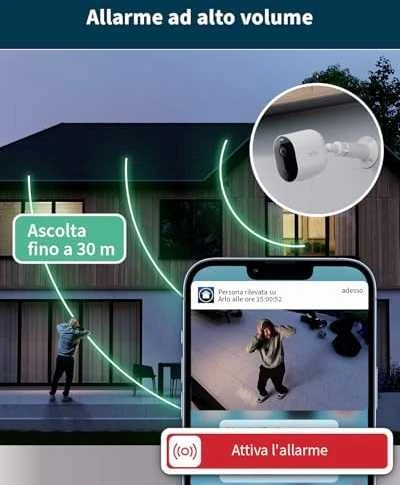 Kamera IP Arlo Arlo Pro 5 Spotlight, stebėjimo kamera (balta/juoda, 2 vnt. pakuotėje, WiFi, prožektorius, 2K raiška)
