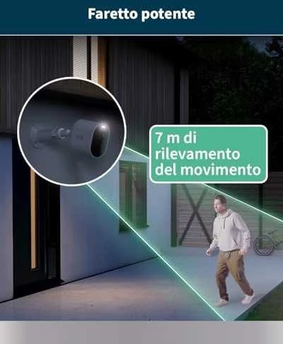 Kamera IP Arlo Arlo Pro 5 Spotlight, stebėjimo kamera (balta/juoda, 2 vnt. pakuotėje, WiFi, prožektorius, 2K raiška)