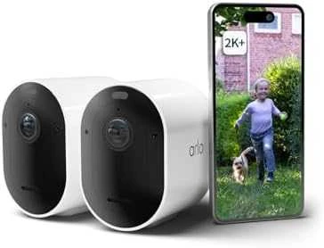 Kamera IP Arlo Arlo Pro 5 Spotlight, stebėjimo kamera (balta/juoda, 2 vnt. pakuotėje, WiFi, prožektorius, 2K raiška)