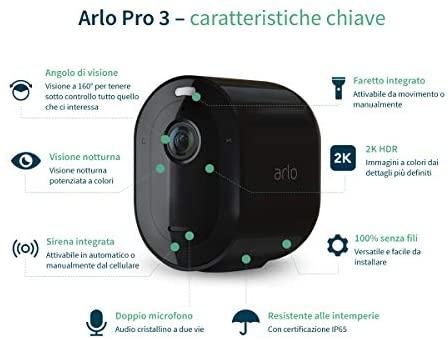 Google Arlo Pro 3 2K QHD camera set of 4 juodas