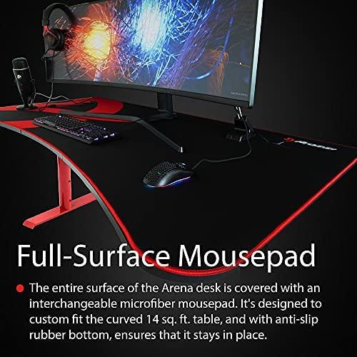 Žaidimų stalas Arozzi Arena Gaming Desk, Reguliuojamo aukščio 710-810mm, Raudonas