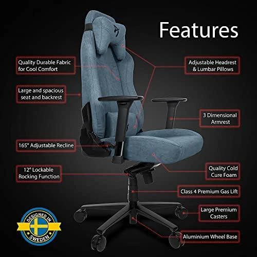 Žaidimų kėdė Arozzi VERNAZZA Soft Fabric | Mėlyna