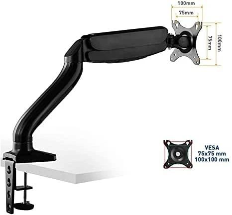 ART RAMM L-17GD ART stalinis laikiklis ant dujinių spyruoklių 1 monitoriui LED/LCD 10-32 L-17GD 9kg 2xUSB 3.0