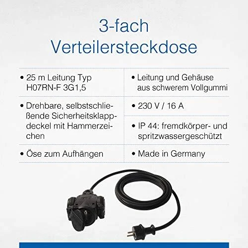 Elektrinis ilgiklis AS-Schwabe H07RN-F 3G1,5; 25 m