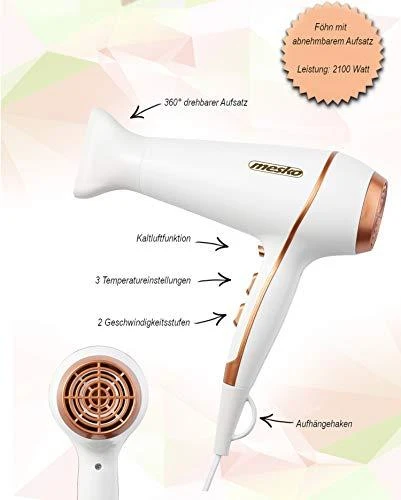 Plaukų džiovintuvas Dryer for hair Adler MESKO MS 2250 (2100W, baltos spalvos)