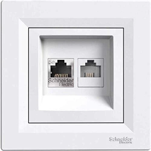 Schneider Electric RJ12 RJ45 baltas telekomunikacijų lizdas - EPH4900121