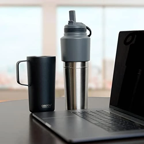 Asobu Asobu Twin Pack Butelis su puodeliu baltas, 0,9 L + 0,6 L