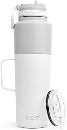 Asobu Asobu Twin Pack Butelis su puodeliu baltas, 0,9 L + 0,6 L