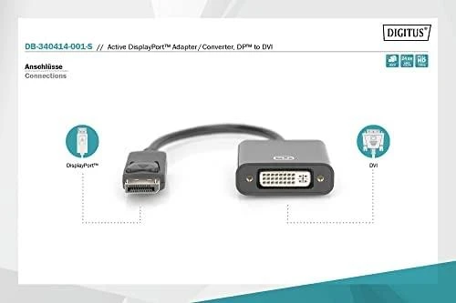 Digitus aktyvus DisplayPort į DVI adapteris