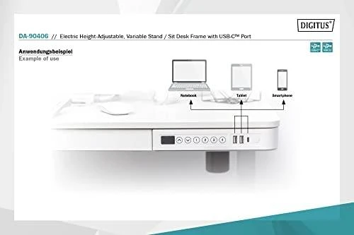 Digitus stalo valdymo pultas su USB-C jungtimis