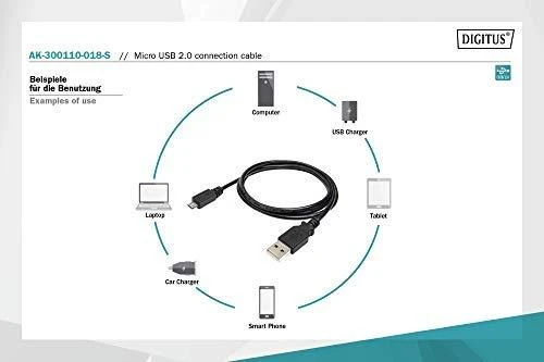 LogiLink Prisijungti | USB micro-B 180, 1,8m | USB-A į mikro-USB Micro-USB B | USB A
