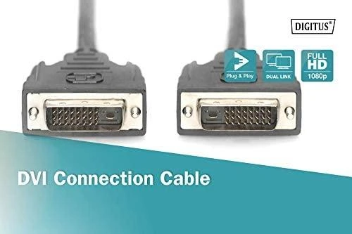 Assmann Electronic ASSMANN DVI prijungimo kabelis DVI(24+1) M/M 0.5m DVI-D Dual Link bl