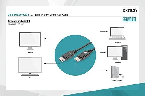 Assmann Electronic „Digitus DisplayPort“ jungties kabelis | DisplayPort | 2 m