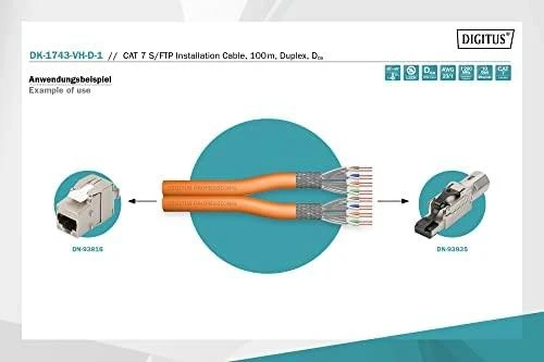 Assmann Electronic Digitus Skaitmenas | Cat 7 S/FTP instaliacinis kabelis, dvipusis, Dca-s1a d1 a1 | DK-1743-VH-D-1