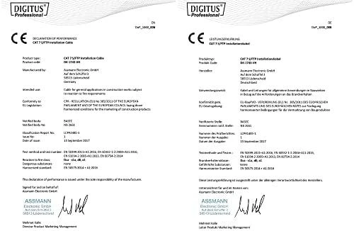 Assmann Electronic Digitus Skaitmenas | Cat 7 S/FTP instaliacinis kabelis, dvipusis, Dca-s1a d1 a1 | DK-1743-VH-D-1