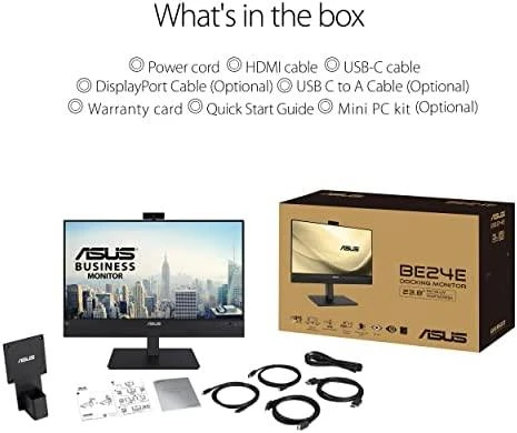 ASUS Business BE24ECSNK 24 colių 1920x1080 FHD IPS Monitorius 16:9 interneto kamera Mic DP HDMI 80W USBC MiniPC priedas