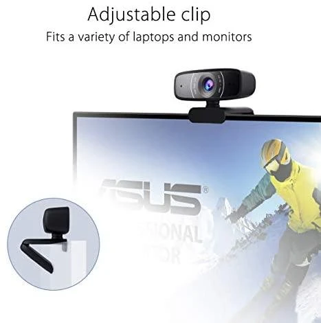 Internetinė kamera ASUS Webcam C3, 1080p FHD, 30 fps, 360° sukimosi mechanizmas