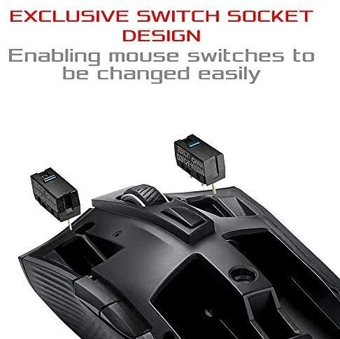 ASUS ROG Strix Carry kompiuterinė pelė RF belaidis + „Bluetooth“ Optinis 7200 DPI dešinei rankai