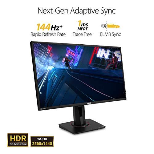 Monitorius Asus Gaming VG27AQ/IPS, WQHD, 2560 x 1440 pikselių, 16:9, 1 ms, 350 cd/m², Juodas