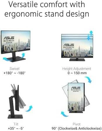 ASUS VA27ACFSN Docking Monitorius 27inch IPS WLED 2560x1440 16:9 100Hz 350cd/m2 5ms HDMI DP USB-C DP Alt Mode 3xUSB 3.2 Gen 1 Type-A
