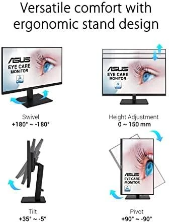 ASUS VA27DQSB 27inch WLED/IPS Eye Care Monitorius FHD 1920x1080 16:9 Frameless 75Hz 5ms 1xDP 1xHDMI Juodas