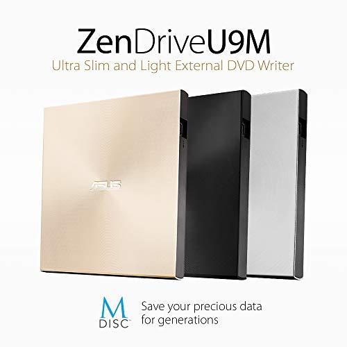 Išorinis DVD įrašymo įrenginys Asus ZenDrive U9M USB/USB-C, Auksinės spalvos