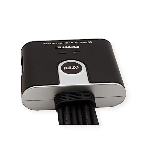 Aten 2 prievadų USB HDMI/garso kabelio KVM jungiklis su nuotolinio prievado parinkikliu | Aten