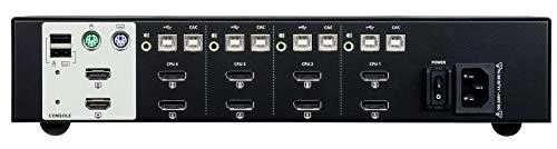 Przełącznik Aten Aten 4-Port USB DVI Dual Ekranas Secure KVM, 3840 x 2160 pikselių, 4K Ultra HD, 7.8 W, Juodas