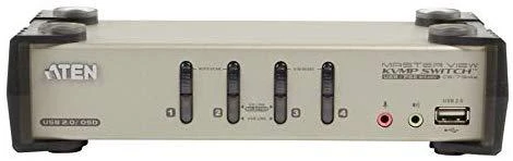 ATEN CS1734B-A7-G ATEN CS1734B 4 prievadų USB 2.0 KVMP jungiklis OSD, 4x USB kabeliai, 2 prievadų šakotuvas, garsas