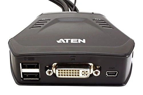 Aten 2 prievadų USB DVI kabelis KVM jungiklis su nuotolinio prievado parinkikliu | Aten | Nuotolinis prievado parinkiklis | 2 prievadų USB DVI kabelis KVM jungiklis su nuotolinio prievado parinkikliu