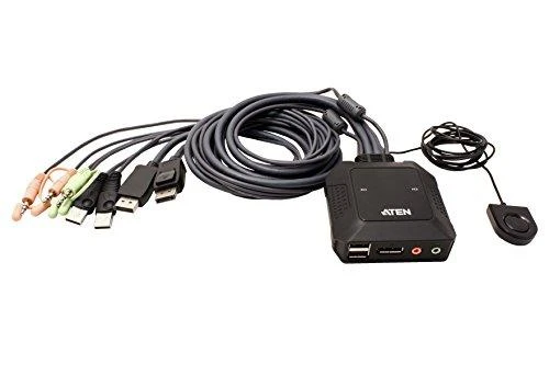 Adapteris ATEN 2xUSB-A, 1xDP, juodas / CS22DP / CS22DP-AT