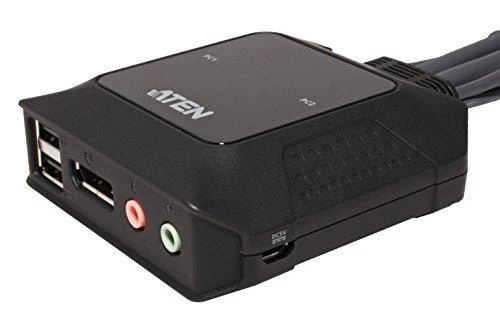 Adapteris ATEN 2xUSB-A, 1xDP, juodas / CS22DP / CS22DP-AT