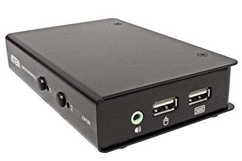 ATEN CS72D-AT ATEN CS72D 2 prievadų USB DVI KVM jungiklis, 1 x 1,2 m 44 kontaktų KVM kabelių rinkinys, nemaitinamas
