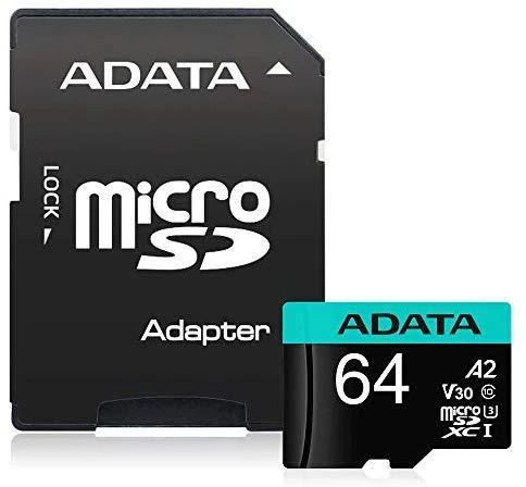 Atminties kortelė ADATA | Premier Pro UHS-I U3 V30S | 64 GB | Micro SDXC | Flash atminties klasė 10 | Adapteris