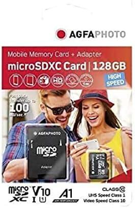 Atminties kortelė AgfaPhoto Micro SDXC UHS-I 128GB didelės spartos 10 klasė U1 V10