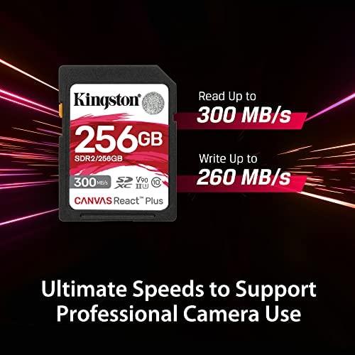 Atminties kortelė KINGSTON 256GB Canvas React Plus SDXC UHS-II 300R/260W U3 V90, skirtas Full HD/4K/8K