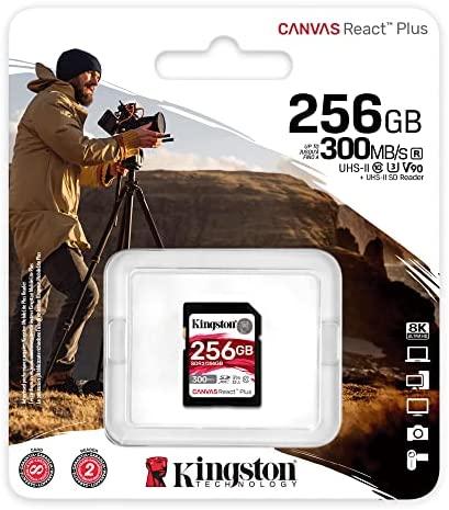 Atminties kortelė KINGSTON 256GB Canvas React Plus SDXC UHS-II 300R/260W U3 V90, skirtas Full HD/4K/8K