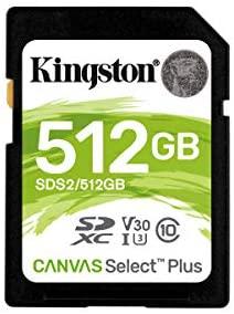 Atminties kortelė KINGSTON 512GB SDXC Canvas Select Plus 100R C10 UHS-I U3 V30