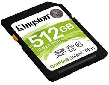 Atminties kortelė KINGSTON 512GB SDXC Canvas Select Plus 100R C10 UHS-I U3 V30