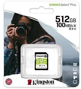 Atminties kortelė KINGSTON 512GB SDXC Canvas Select Plus 100R C10 UHS-I U3 V30
