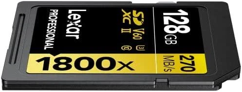 Atminties kortelė LEXAR Pro 1800x R280/W210 128GB SDXC U3 (V60) UHS-II