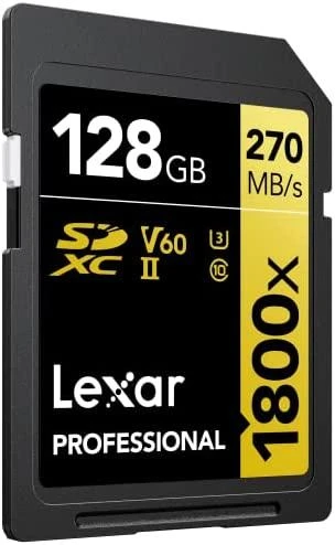 Lexar Pro 128GB atminties kortelė iš arti