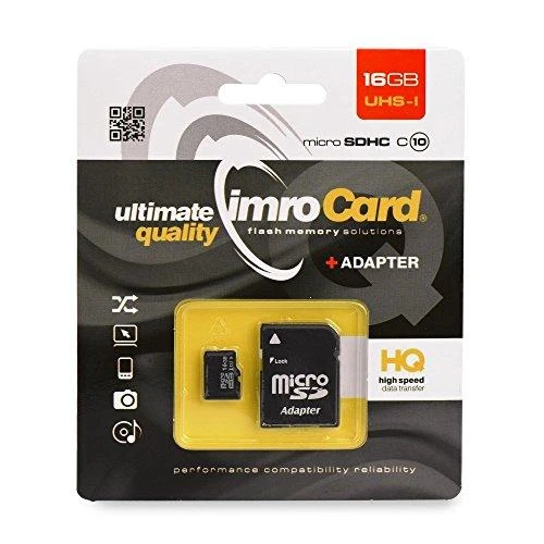 IMRO atminties kortelė Micro SD 16GB 100MB/s class 10 UHS I su adapteriu SD