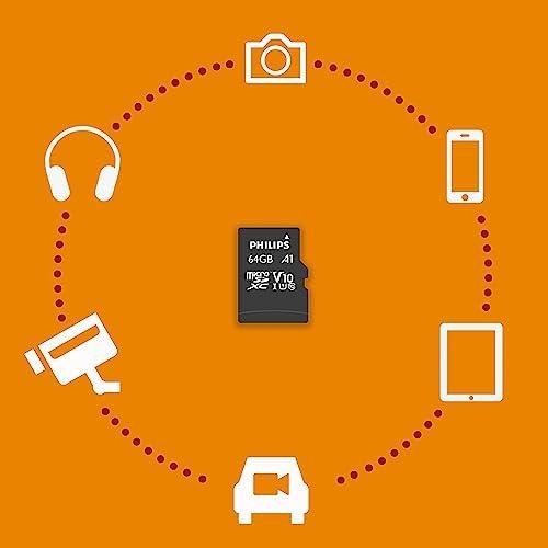 Atminties kortelė „Philips“ „Micro SDXC“ kortelė 64 GB, 10 klasės UHS-I U1, įsk. Adapteriai