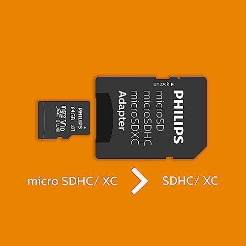 Atminties kortelė „Philips“ „Micro SDXC“ kortelė 64 GB, 10 klasės UHS-I U1, įsk. Adapteriai